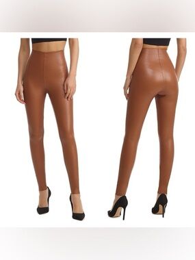 COMMANDO Pants Womens Faux Leather Legging‎ cocos Full Length size L